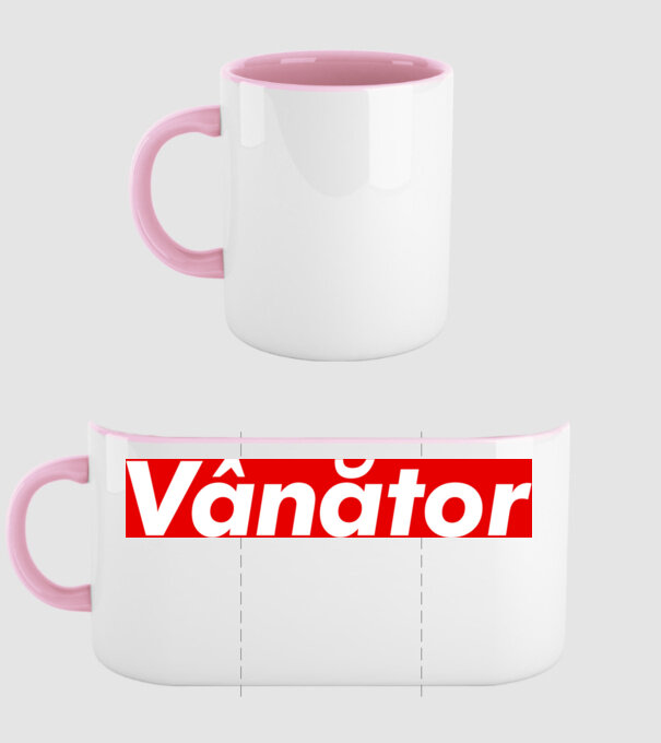 vânător model roz deschis pe tricou