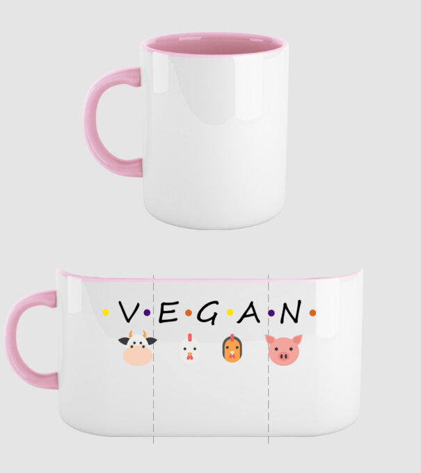 Vegan friends model roz deschis pe tricou