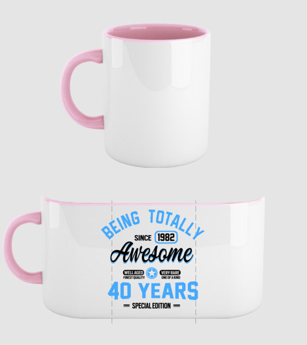 40 years of being totally awesome model roz deschis pe tricou