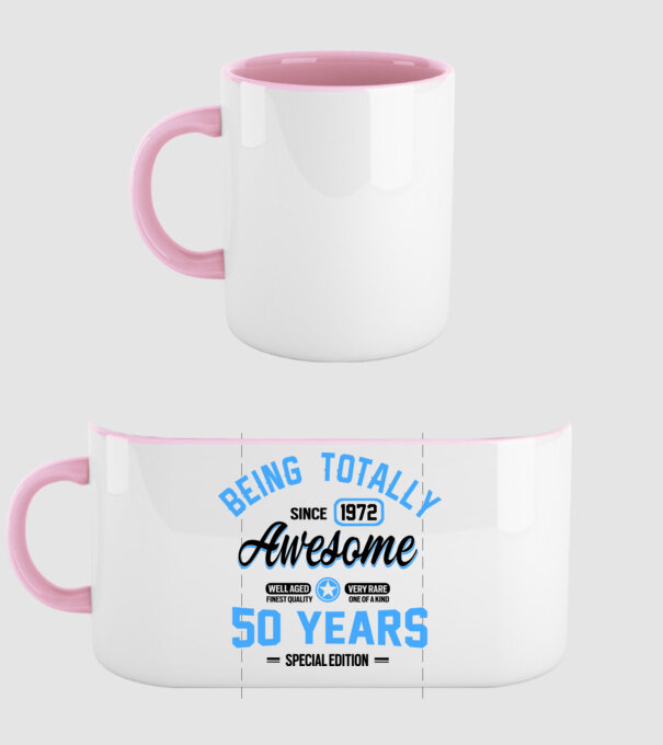 50 years of being totally awesome model roz deschis pe tricou