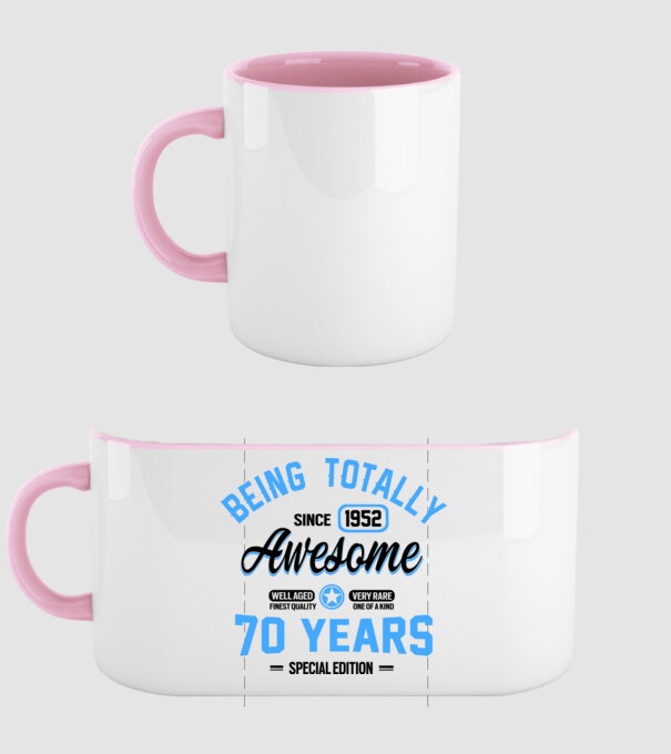 70 years of being totally awesome model roz deschis pe tricou