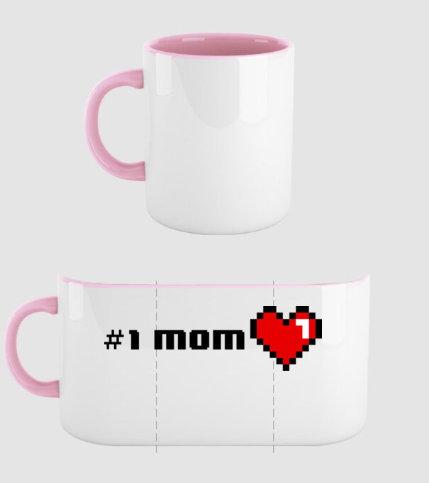 8bit mom number one model roz deschis pe tricou