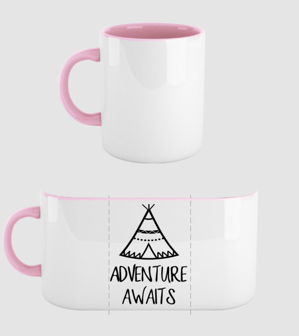 Adventure awaits teepee model roz deschis pe tricou