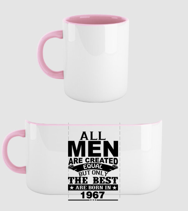 All men are created - 1967 model roz deschis pe tricou