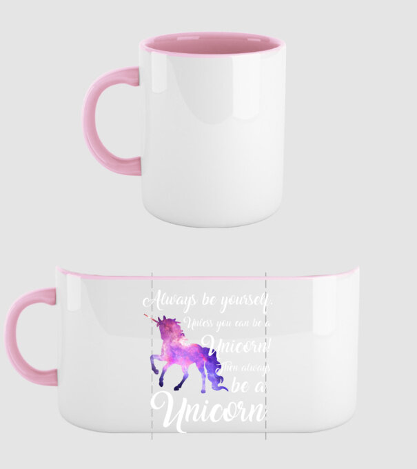 Always be UNICORN model roz deschis pe tricou
