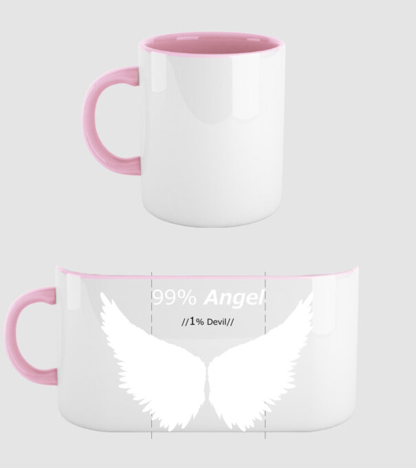 Angel model roz deschis pe tricou