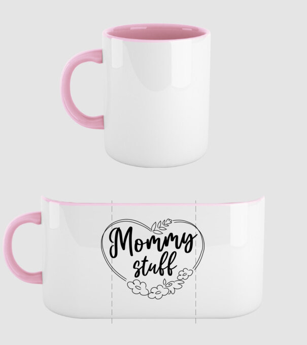 Sacoșă pânză Ziua mamei mommy stuff model roz deschis pe tricou