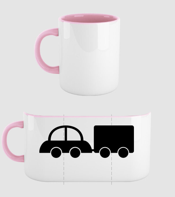 Car with tail model roz deschis pe tricou