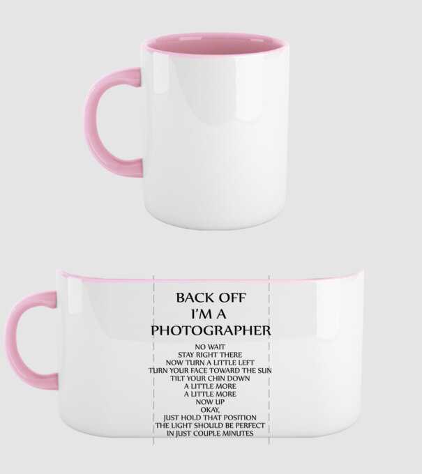 'Back off I''m a photographer' model roz deschis pe tricou