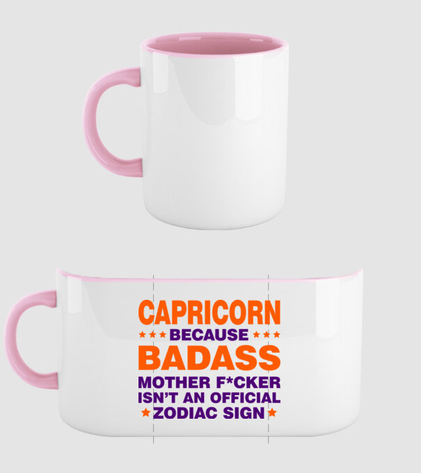Badass zodiac CAPRICORN model roz deschis pe tricou