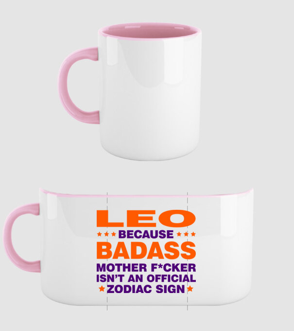Badass zodiac LEO model roz deschis pe tricou