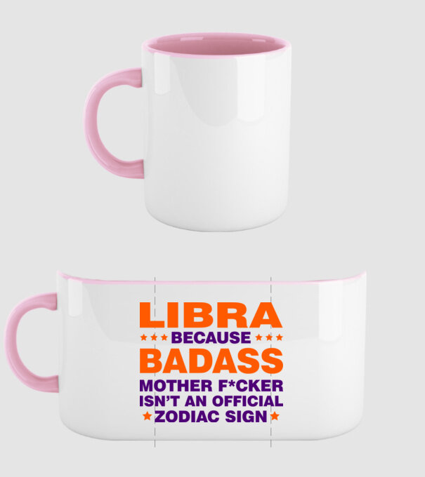 Badass zodiac LIBRA model roz deschis pe tricou