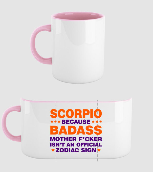 Badass zodiac SCORPIO model roz deschis pe tricou