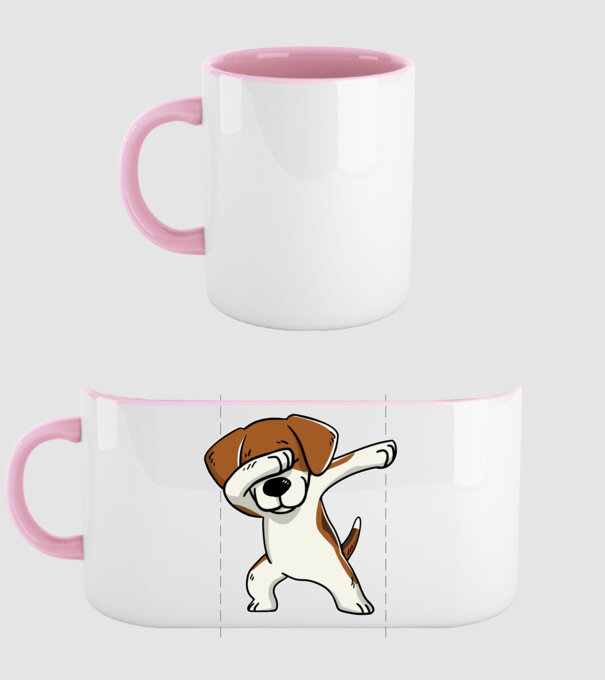 Beagle DAB model roz deschis pe tricou