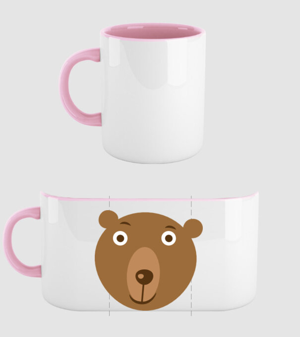 Bear Face model roz deschis pe tricou