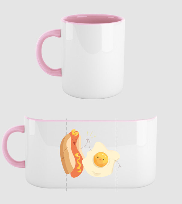 best friends hot dog egg model roz deschis pe tricou