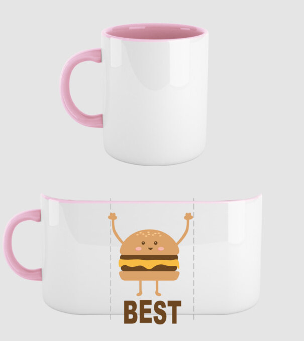 Best hamburger model roz deschis pe tricou
