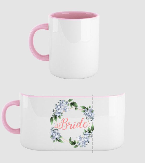 BRIDE blue floral model roz deschis pe tricou