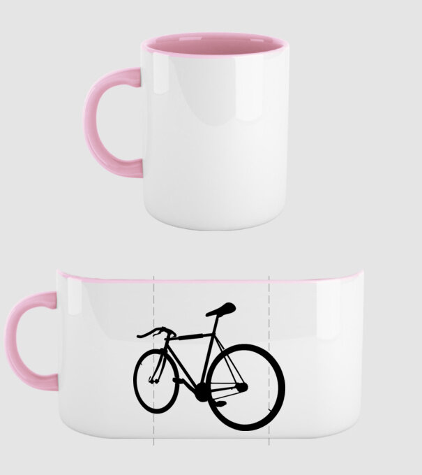 Bicicletă model roz deschis pe tricou