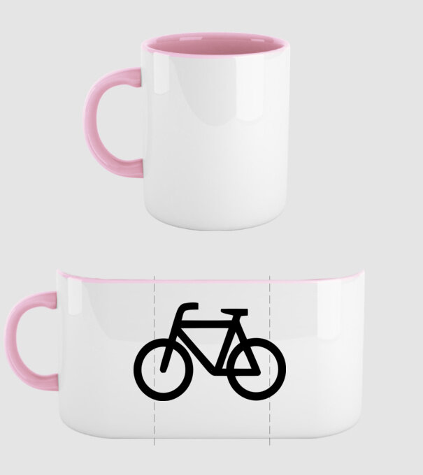 Bicicletă model roz deschis pe tricou