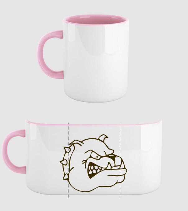 Bulldog model roz deschis pe tricou