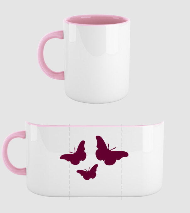 Butterflies model roz deschis pe tricou