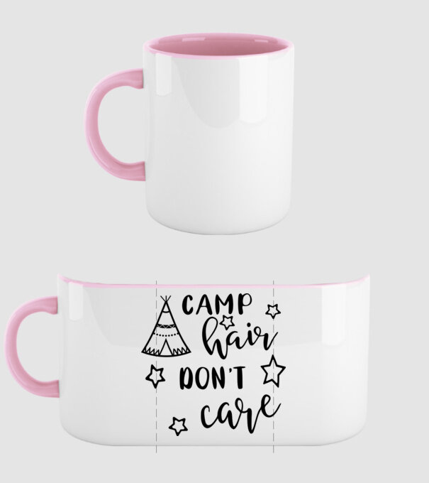 Camp hair teepee model roz deschis pe tricou