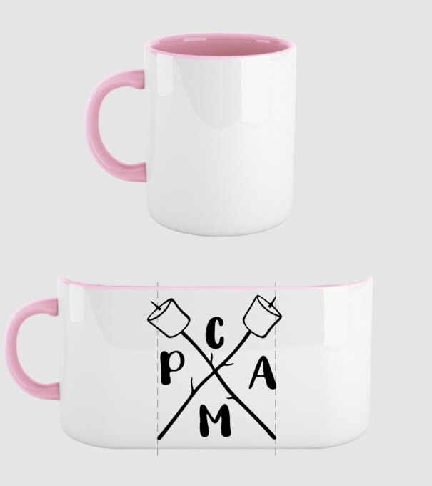 Camp marshmallow model roz deschis pe tricou