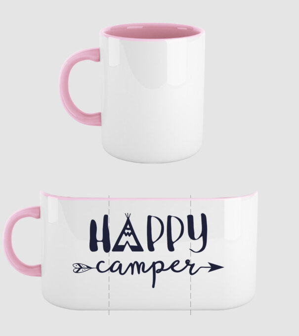 Camper tepee model roz deschis pe tricou