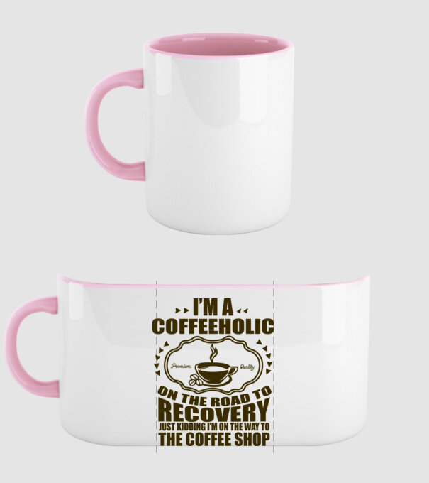 Coffeholic model roz deschis pe tricou