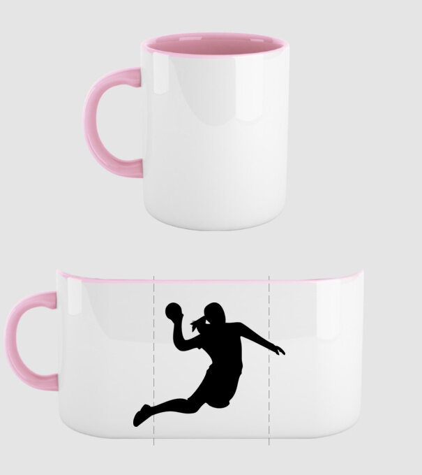 handbal fată model roz deschis pe tricou
