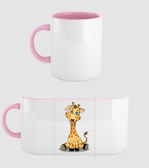 Cute giraffe model roz deschis pe tricou