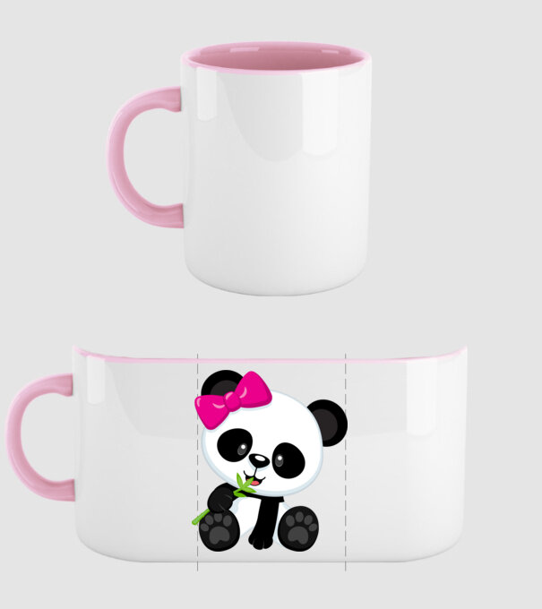 cute panda girl model roz deschis pe tricou