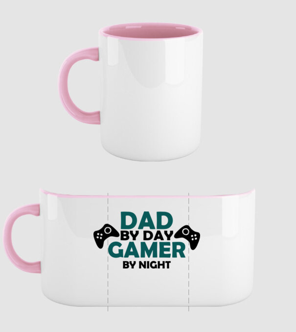 Dad by day gamer by night model roz deschis pe tricou