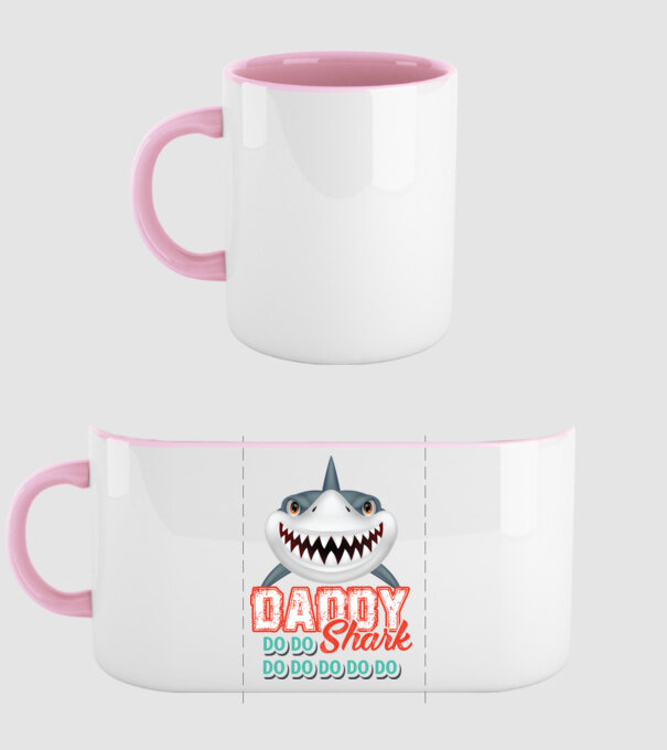 Daddy shark model roz deschis pe tricou