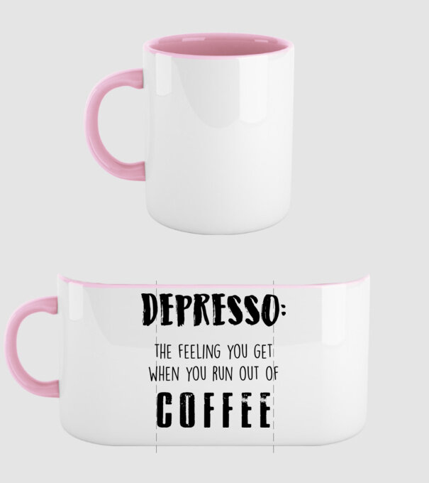 Depresso model roz deschis pe tricou