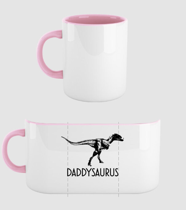 Familia de dinozauri Daddysaurus model roz deschis pe tricou