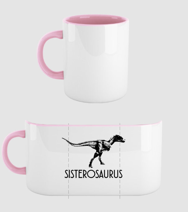 Familia de dinozauri Sisterosaurus model roz deschis pe tricou