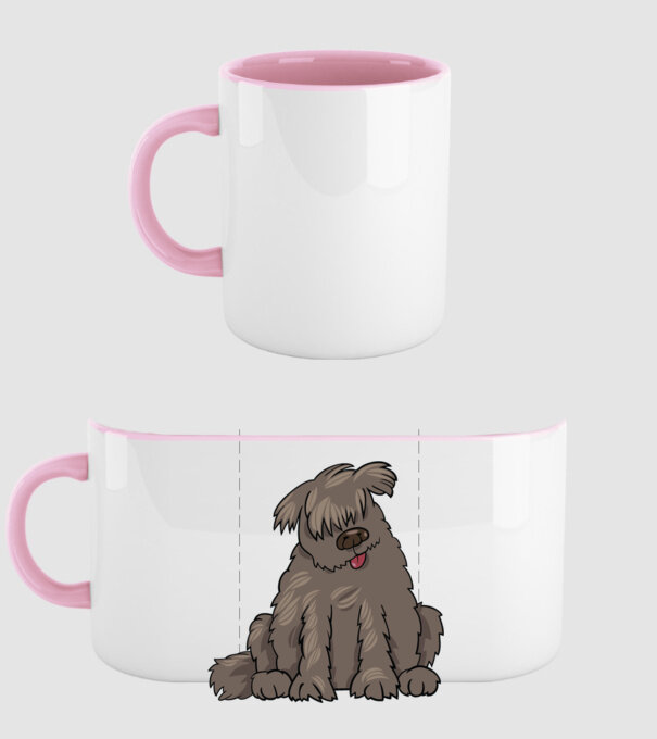 Dog silhouette model roz deschis pe tricou