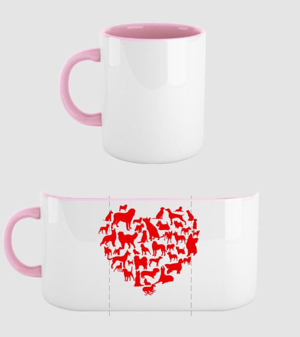Doggy heart model roz deschis pe tricou