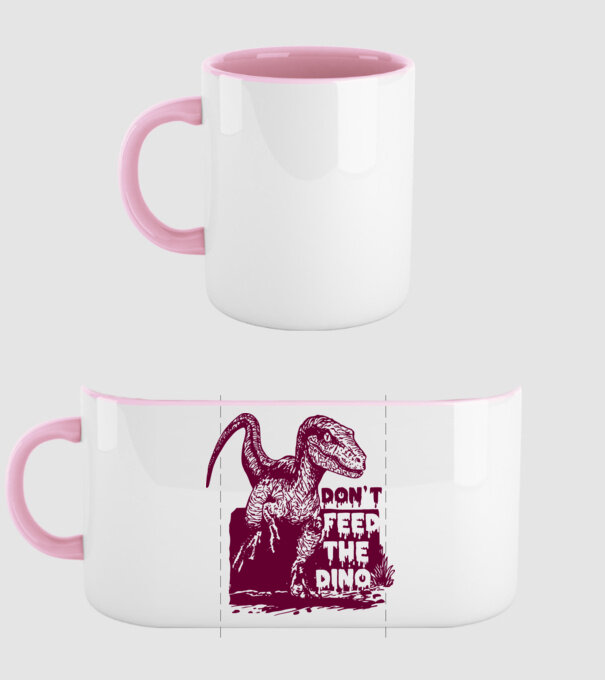 Dont feed the dino model roz deschis pe tricou