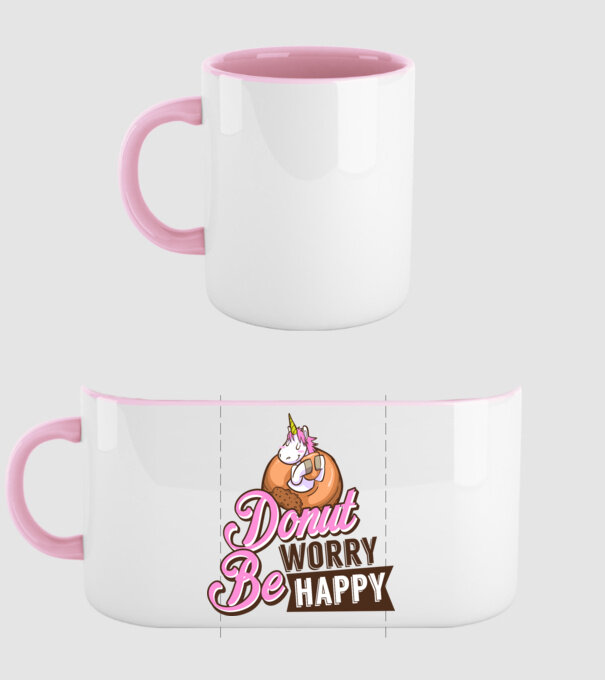 Donut worry be happy model roz deschis pe tricou