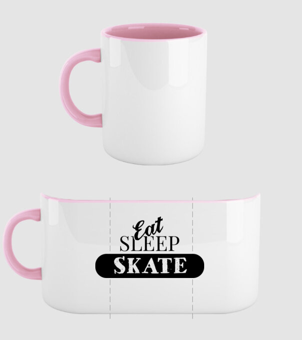 eat sleep skate model roz deschis pe tricou