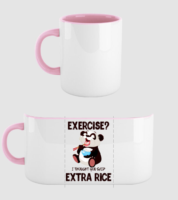 Exercise panda model roz deschis pe tricou