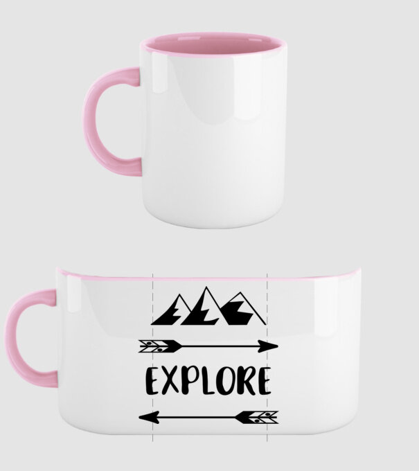 Explore mountains model roz deschis pe tricou