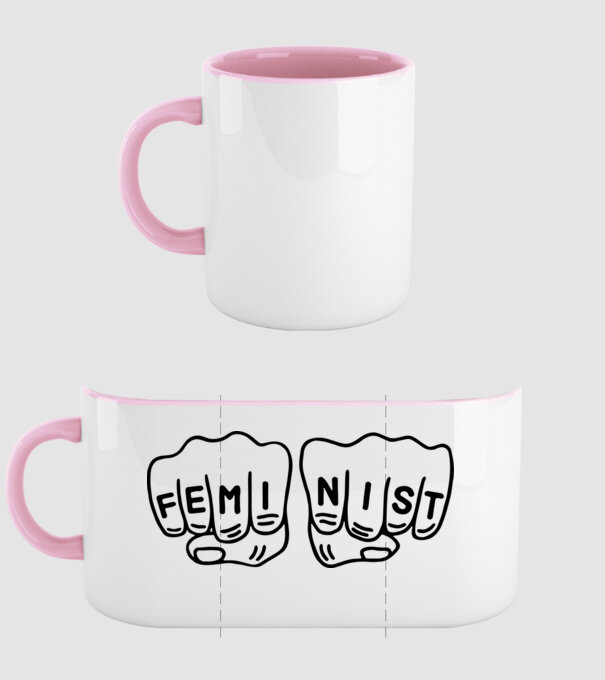Feminist model roz deschis pe tricou