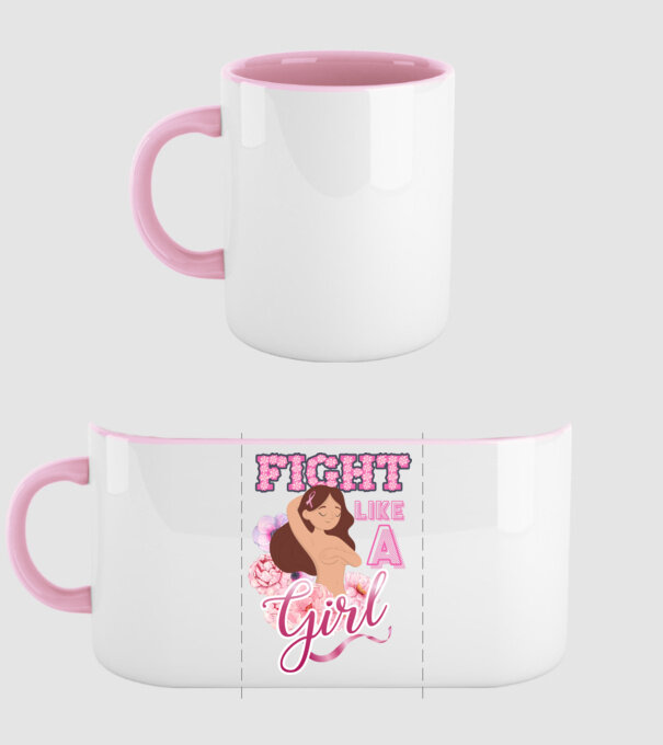 FIGHT like a girl model roz deschis pe tricou