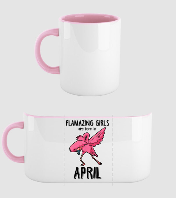 Flamazing girls are born in april black model roz deschis pe tricou