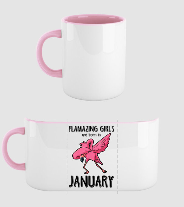 Flamazing girls are born in january black model roz deschis pe tricou