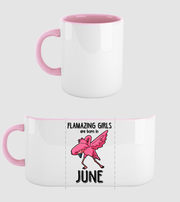 Flamazing girls are born in june black model roz deschis pe tricou